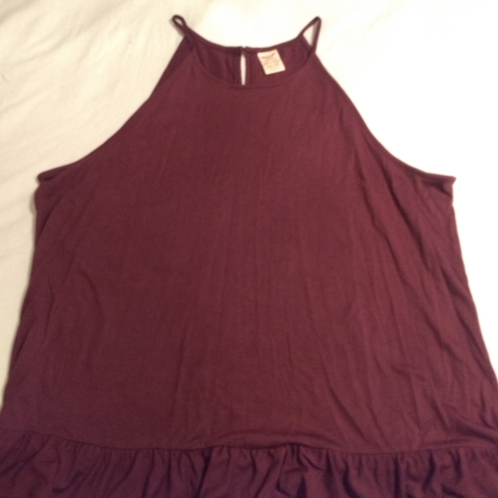 Burgandy halter neck top